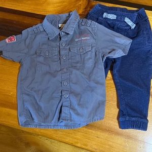 Cherokee boys 18months short sleeve pants set.